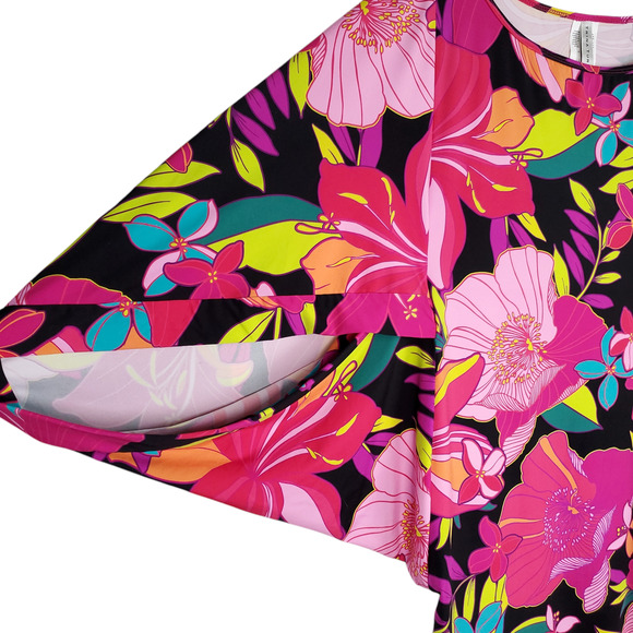 Trina Turk Swim Cover Up Dress Tunic Floral Colorful Tropical Small - Picture 6 of 12